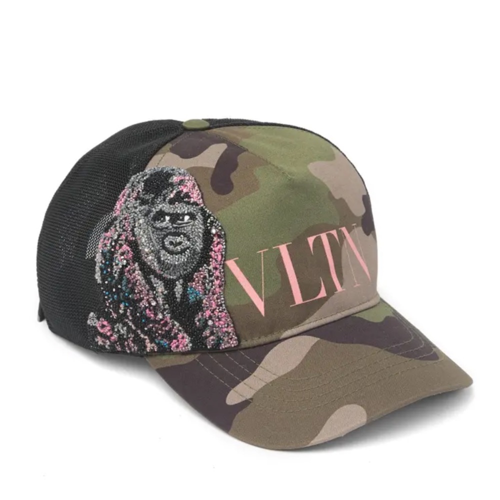 Valentino Garavani gorilla embellished logo mesh backed cap